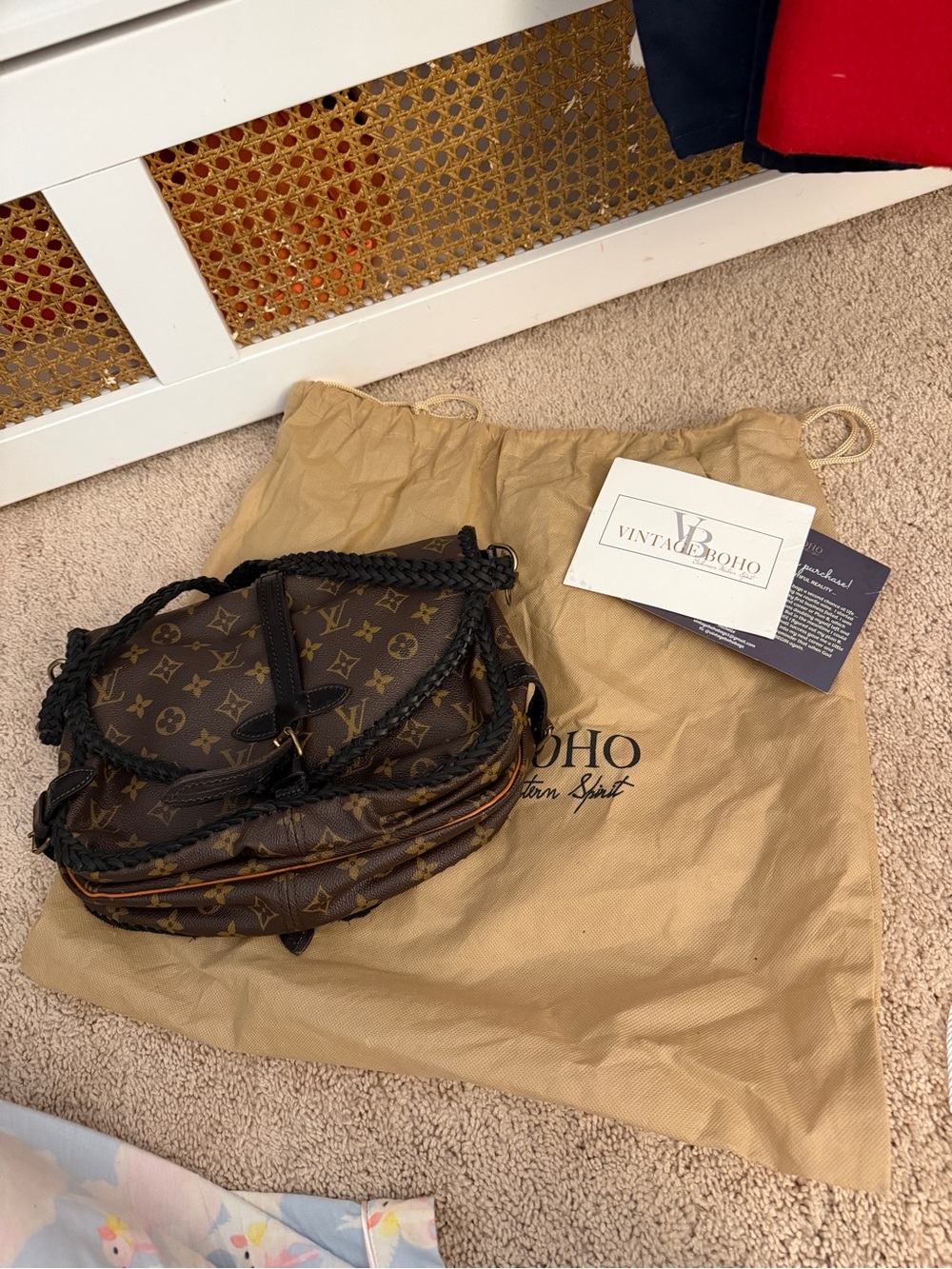 Designer Monogram Brown Canvas Crossbody Bag - Unbranded